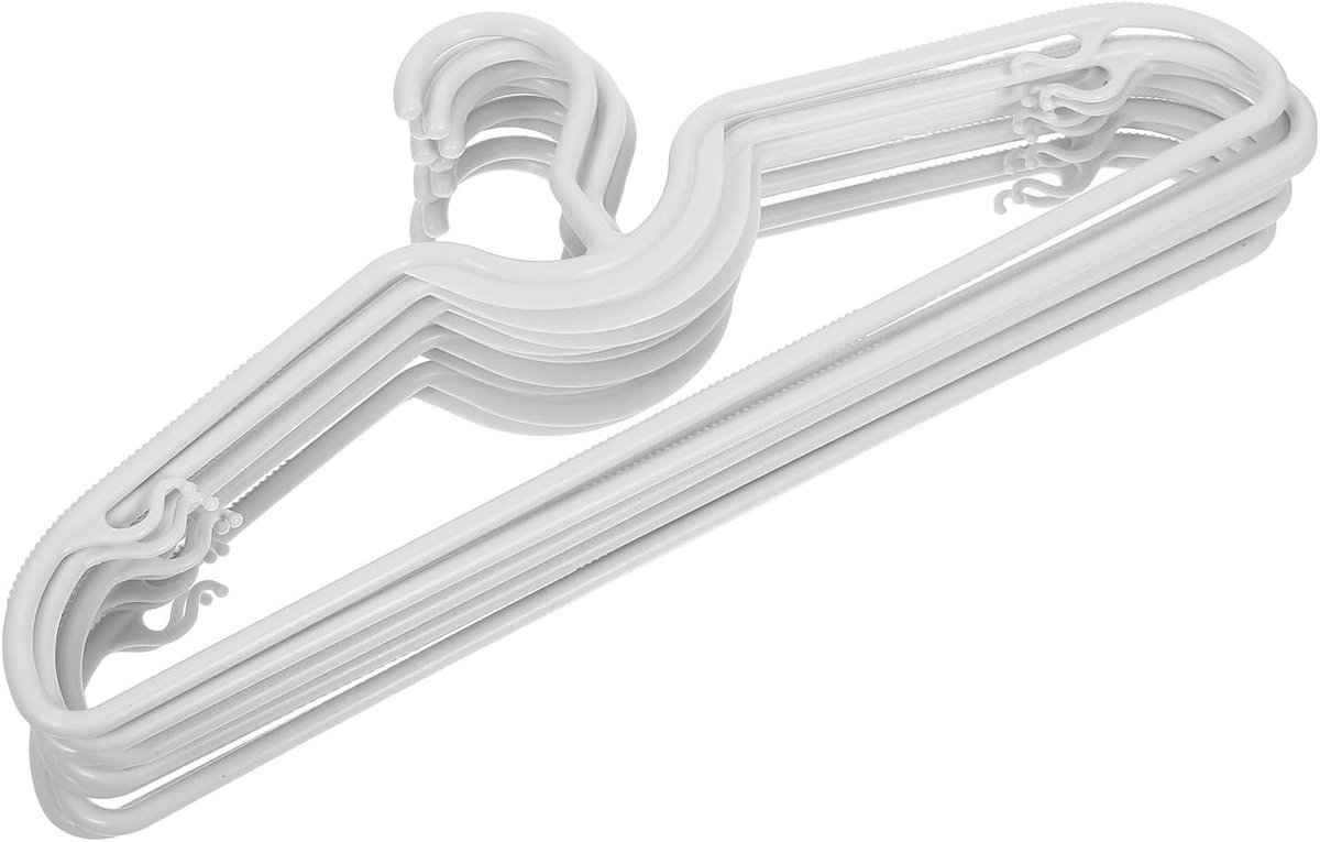 Antislip Kledinghangers - Ruimtebesparend Ontwerp - Kast Organisatie - Hals Vorm - 40.8 cm - Wit