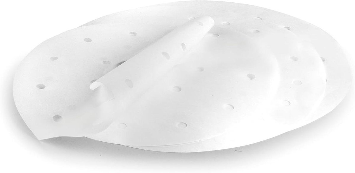 Stoommandjes Papier - Bakpapier Rond - Gezond Koken - Non-stick Coating - 75 Stuks 18 cm - Wit