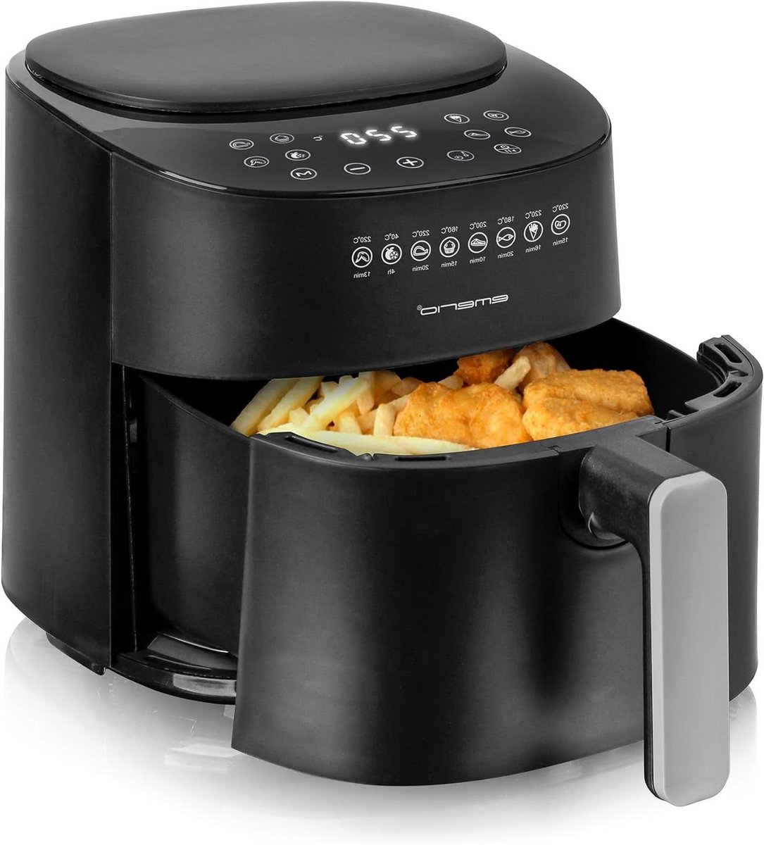 Digitale Heteluchtfriteuse - Airfryer XL - Gezond Frituren - 8 Programma's - 45 Liter - Mat Zwart