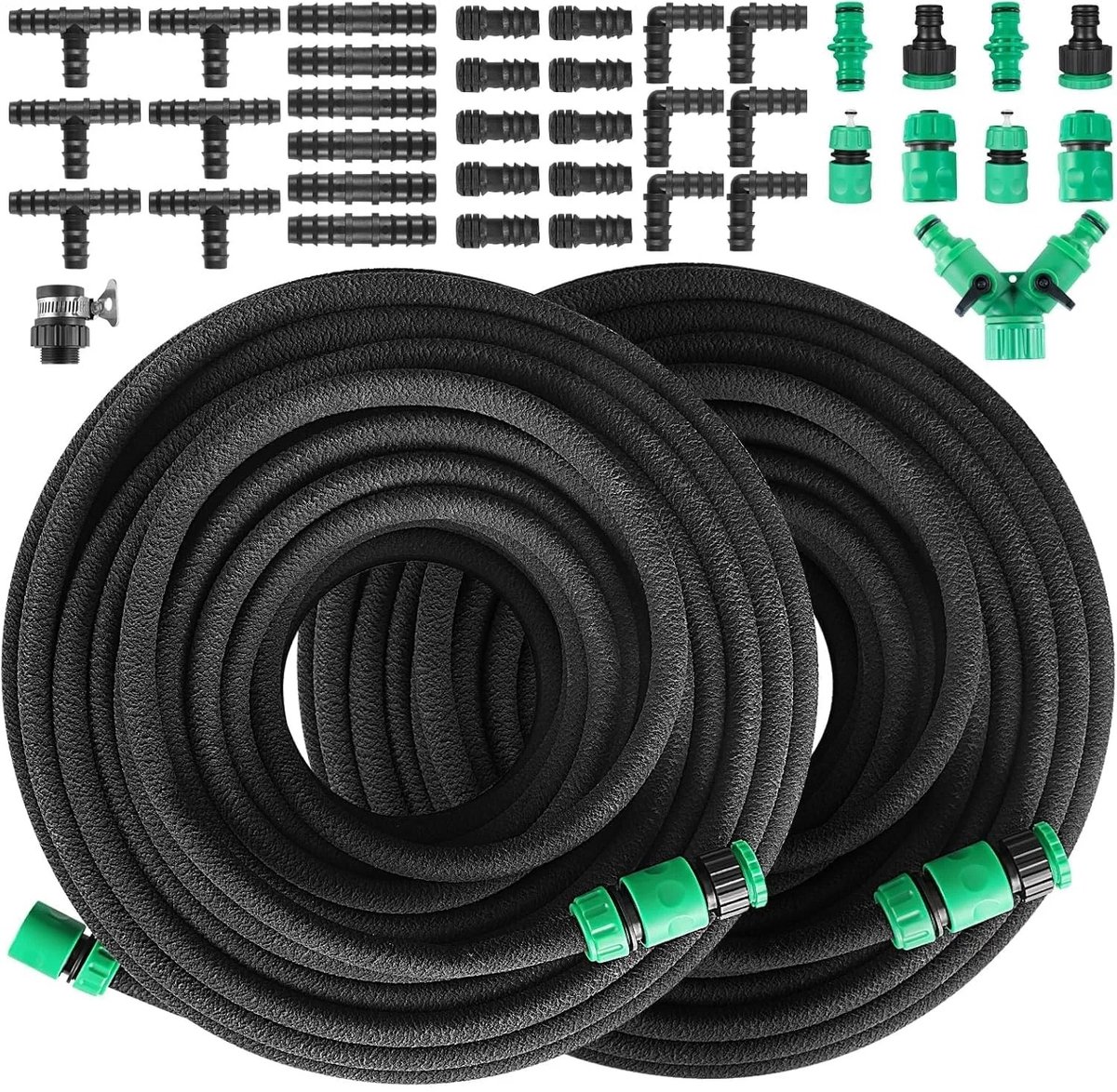 M-Goods - Zweetslang 100M - Druppelslang 1/2 Inch - Ondergrondse Tuinirrigatie - Waterbesparend Irrigatiesysteem - Inclusief Koppelingen & Accessoires