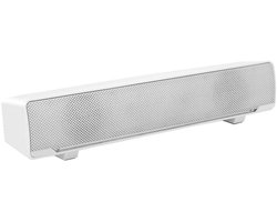 aladdien - USB Soundbar Speaker - Stereo Geluid - Slank en Krachtig - Wit - Bass Surround Soundbox - Geschikt voor PC, Laptop, TV, Smartphone