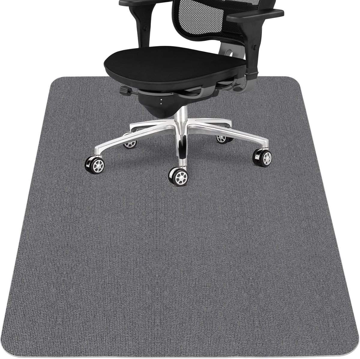 vloermat - bureaustoel vloermat 90×120 cm – bescherming voor vloer – onderlegger voor bureaustoel-Zelfklevende antislipmat - lichtgrijs vierkant
