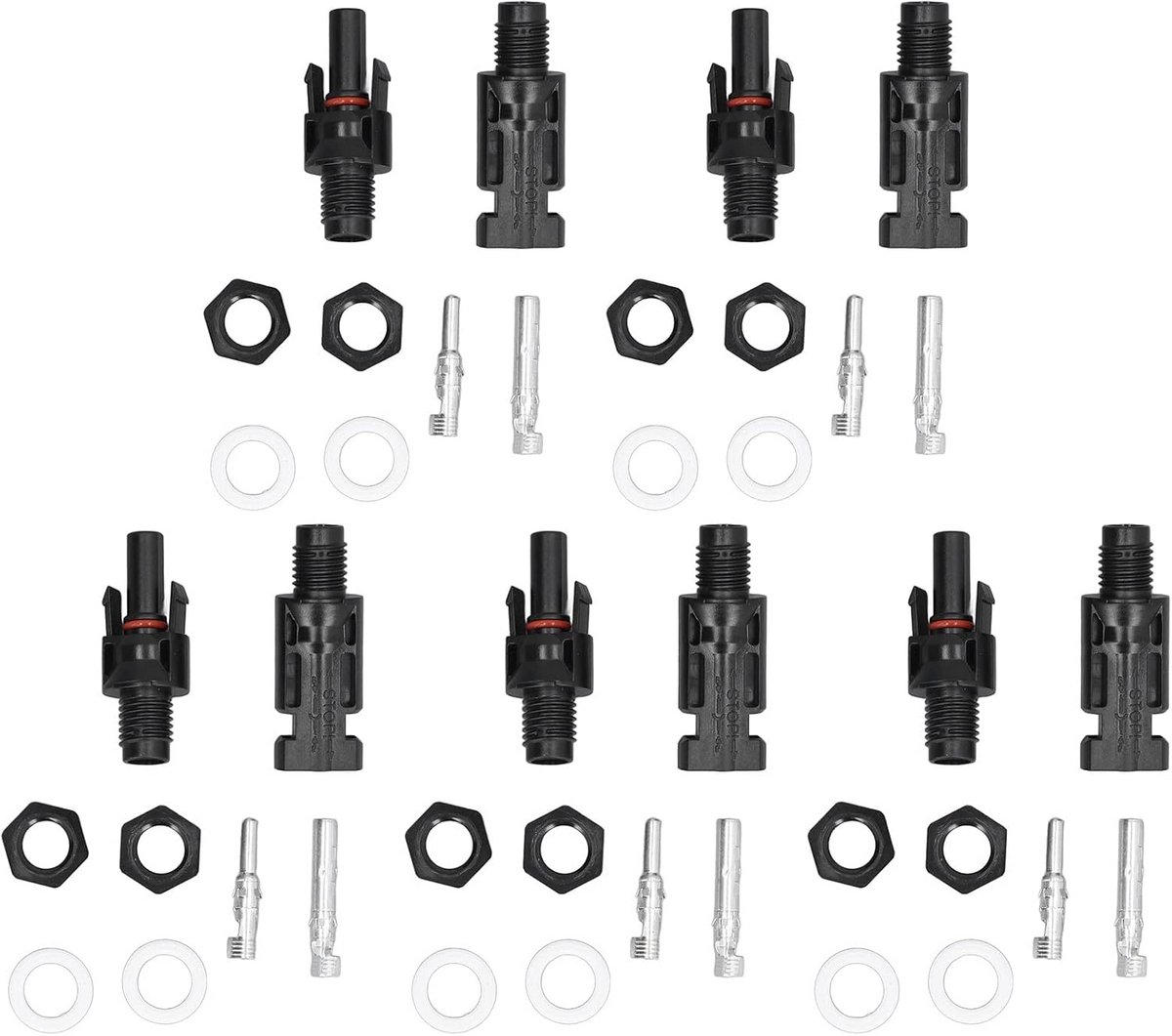 5 Sets Zonnepanelconnector MC4 T-stekker Takverbinder UV-bestendig IP68