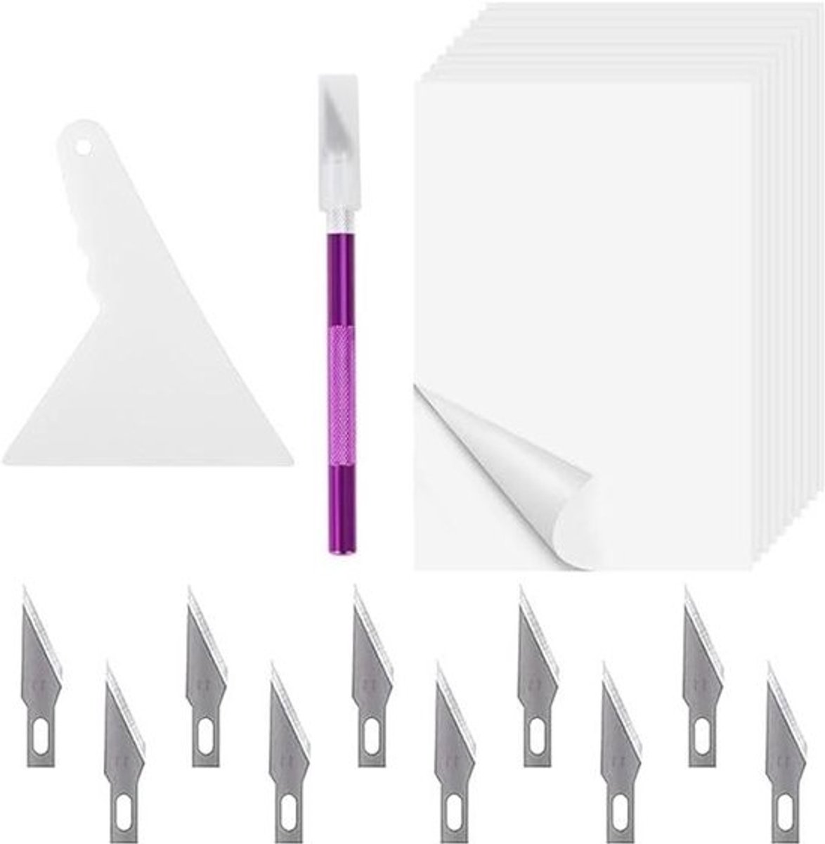 100 stuks diamantverfpapier set met knutselmes - DIY kunstwerk accessoires