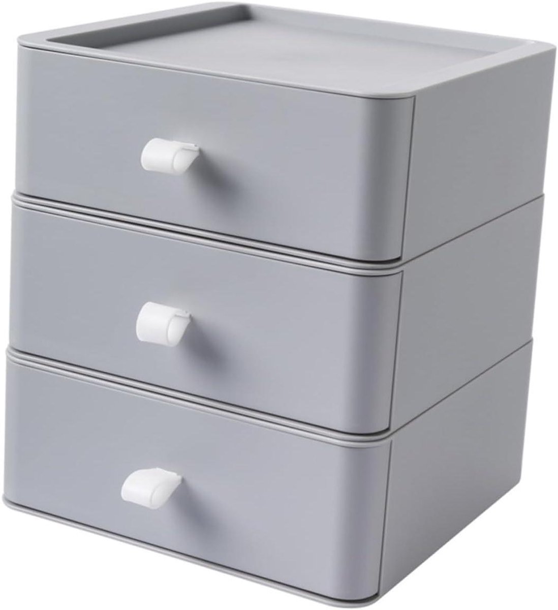 Bureau Opbergdoos - Ladekast Organizer - Bureau Ordenen - Drie Lagen - N.v.t. - Grijs