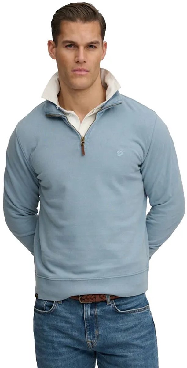 Superdry Classic Essential Half Rits Trui L Man Blauw