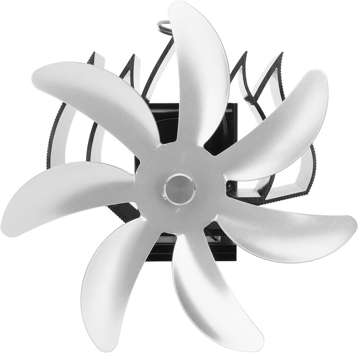 Houtkachel Ventilator - Warmte Circulator - Efficiënte Warmte - Warmte Aangedreven - 21x20x16 cm - Zilver
