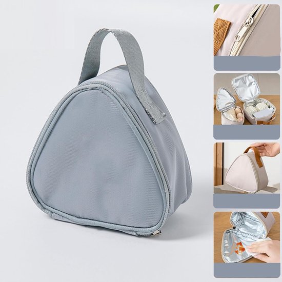 Thermo lunchtas - Compacte tas - Maaltijden meenemen - Waterdicht materiaal - 14 x 14 cm - Blauw van thermo — afbeelding 4