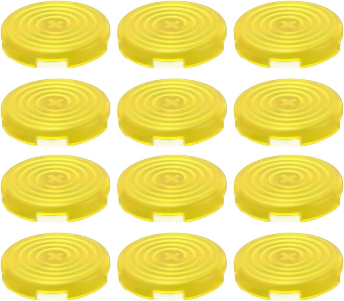 Knopdoppen Arcade - Drukknop afdekking - Gaming personaliseren - Mat oppervlak - 12 stuks - Geel