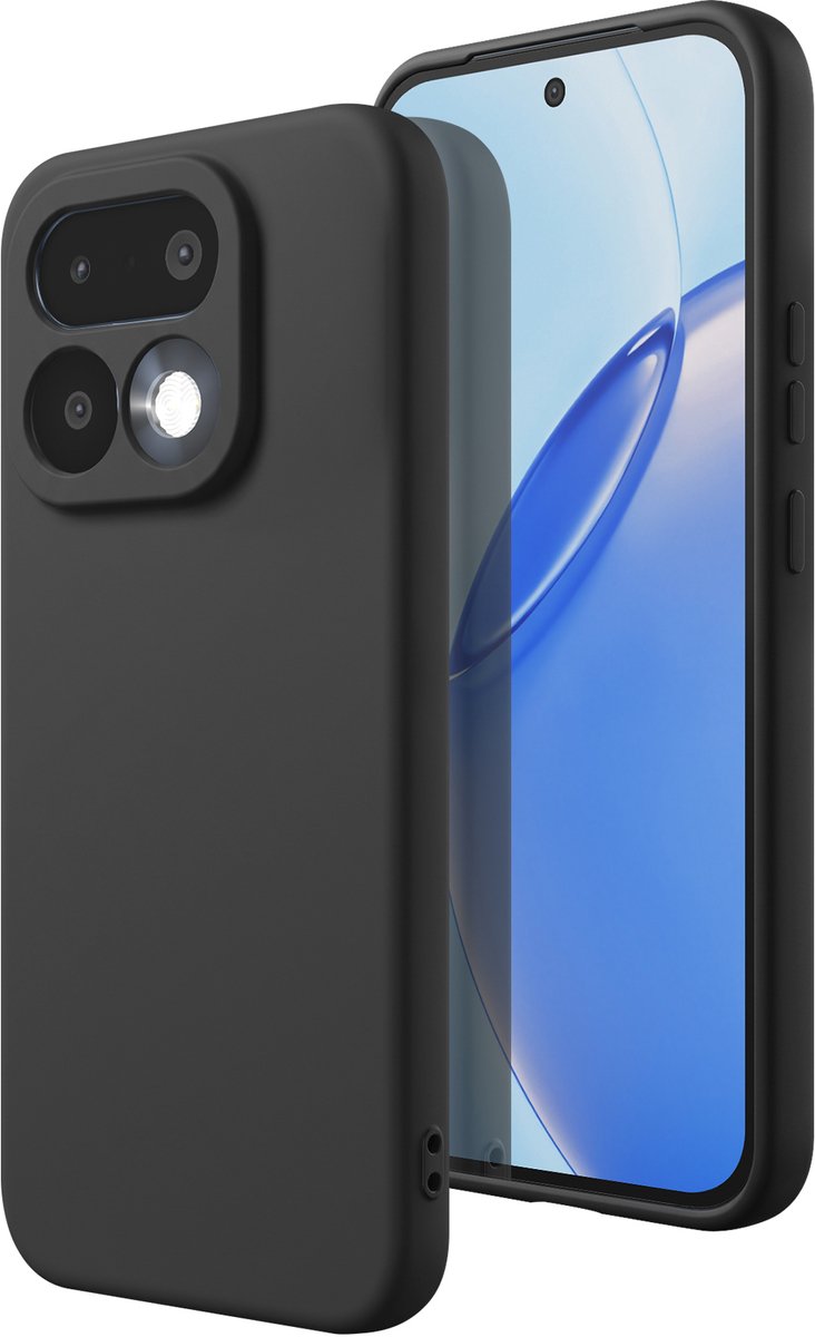 Avizar Hoesje Geschikt voor Realme 16 Pro Soft Touch Silicone Fast Cover, Zwart