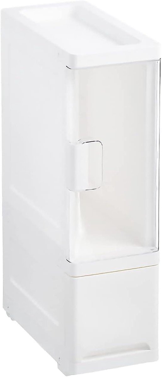 Opbergkast Met Wielen - Lade Toren - Ruimte Besparen - Smal Ontwerp - 62 cm Hoog - Wit