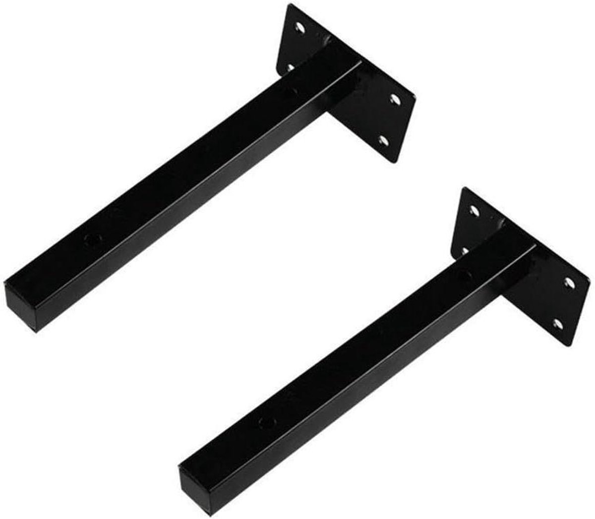 Zwevende Plankbeugels - Wandsteunen - Opbergen - Zwaar Gietijzer - 35cm - Zwart