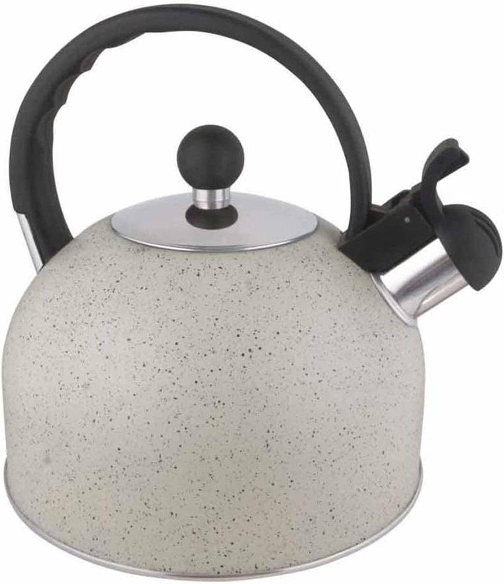 Waterkoker met Fluit - Theepot RVS - Water Koken - Luid Fluit Signaal - 2.5 Liter - Wit