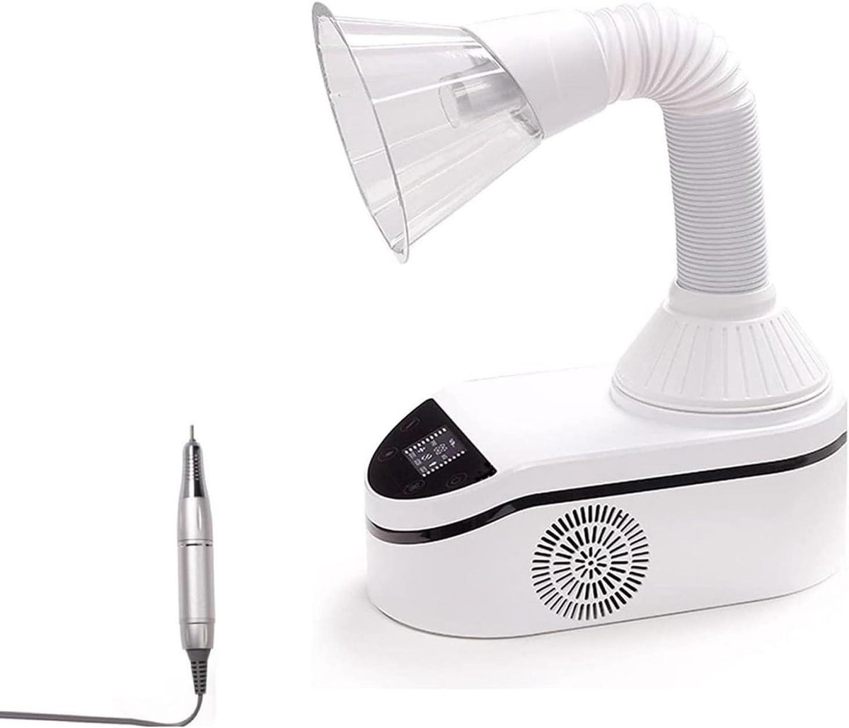 Stofafzuiger met LED - Nagelstofzuiger Laboratorium - Schoon Werken - 360° Draaibare Slang - 230 Watt - Wit