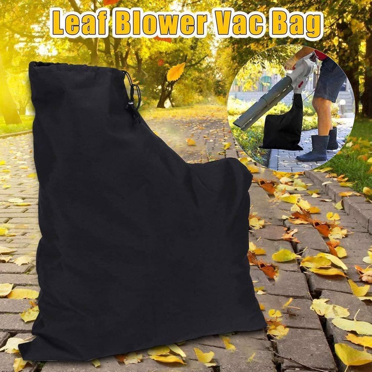 Blad Zuigzak - Stofcollector - Tuinonderhoud - Grote capaciteit - 35 x 44 x 60 cm - Zwart
