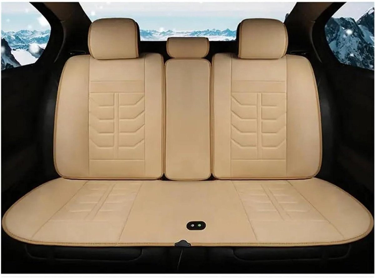Autostoelbeschermer - Zitkussen - Winterse Comfort - Met Verwarming - Universele Pasvorm - Beige