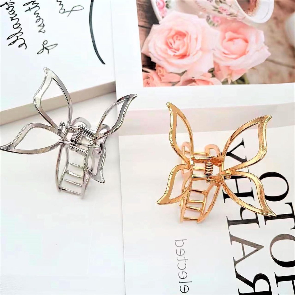 Bloem Haarclip - Parels Zirkonia - Haar Stijlen - Bloemen Design - 1 stuk - Goud