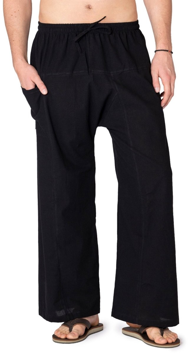 PANASIAM lichte katoenen broek dames, heren - Comfortbroek, baggy vissersbroek