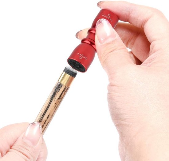 Alomejor Pool Tip Shaper 3-in-1 snooker keu tip gereedschap zakformaat zwembad tip shaper prik schuurtapper multifunctionele biljartkeu reparatie tool (rood) van Alomejor — afbeelding 5