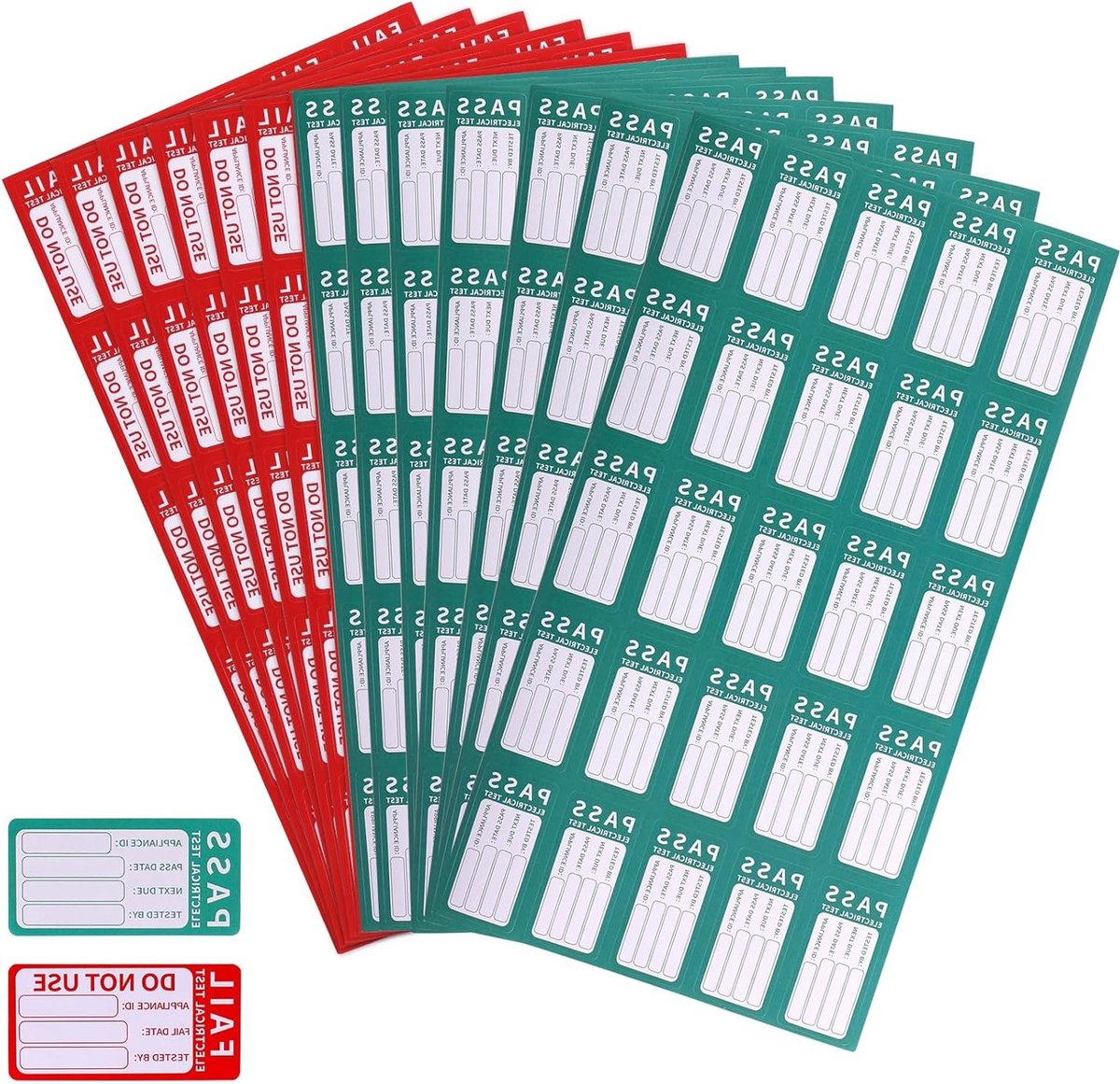 600 testlabels en stickers voor kwaliteitscontrole, 100 foutlabels en 500 teststickers voor paspoorten, metrologie inspectielabels voor elektronische apparaten
