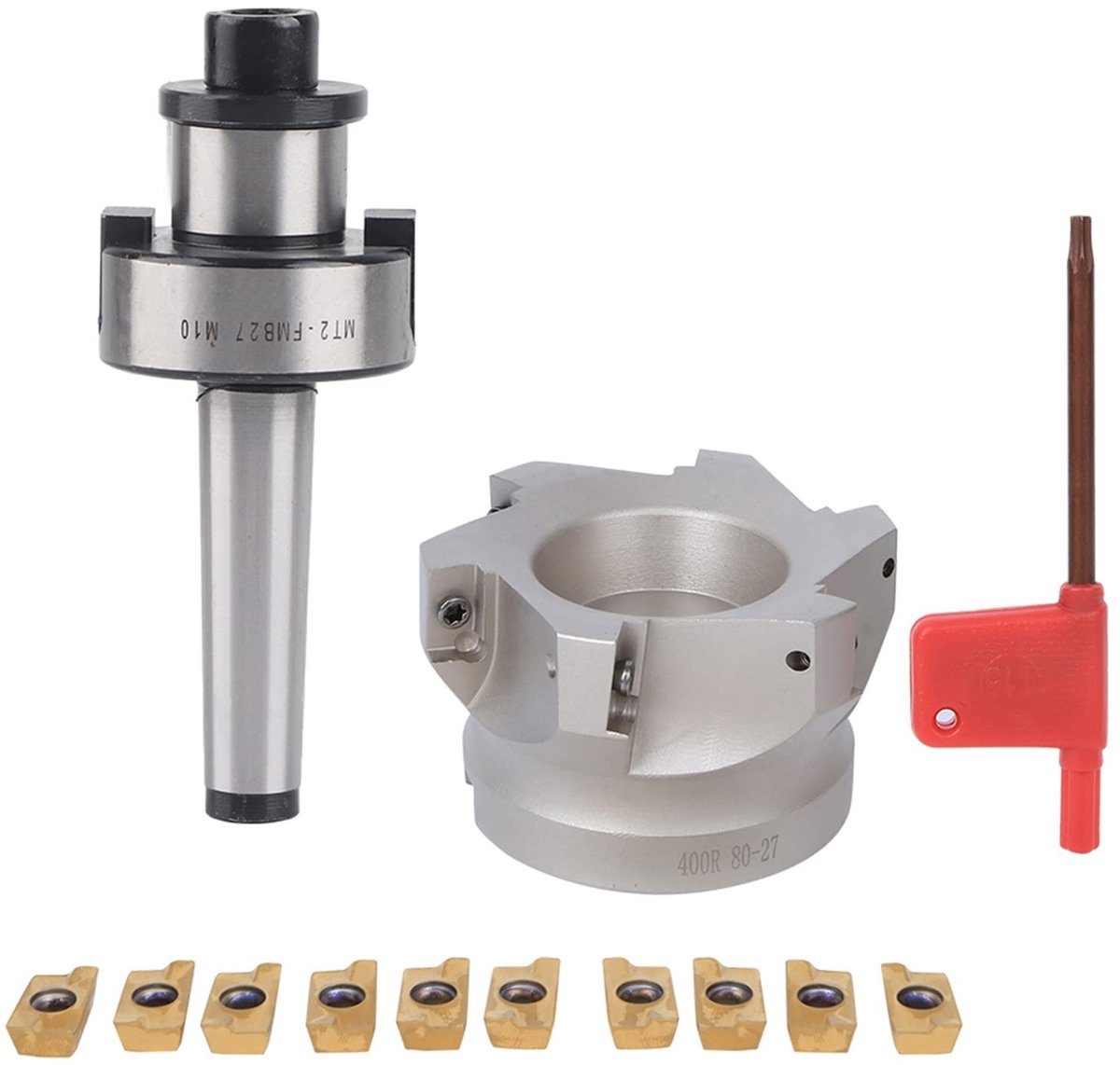 ONF3 - MT2-FMB27 Vlakfrees - 6-Fluitfrees - Hoogwaardige Freesinzetstukken - 27mm - Spantanghouder - Geschikt voor Freesmachines - 10 Stuks