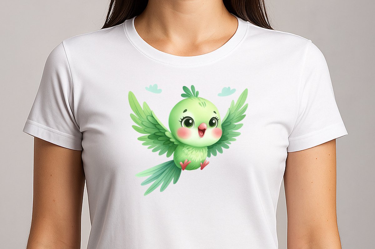 Baby Papegaai Design - T Shirt - cute - kawaii - Gift - Cadeau - schattig - schattigdesign - liefdesign - pastelkunst - Funny