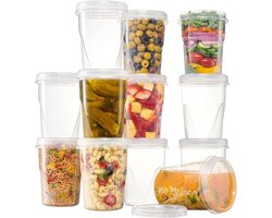 PLASTICPRO Vershouddozen met schroefdeksel, doorzichtige deksel, herbruikbare vershouddoos, 900 ml, geschikt voor vriezer en magnetron, doorzichtige kunststof bewaardoos