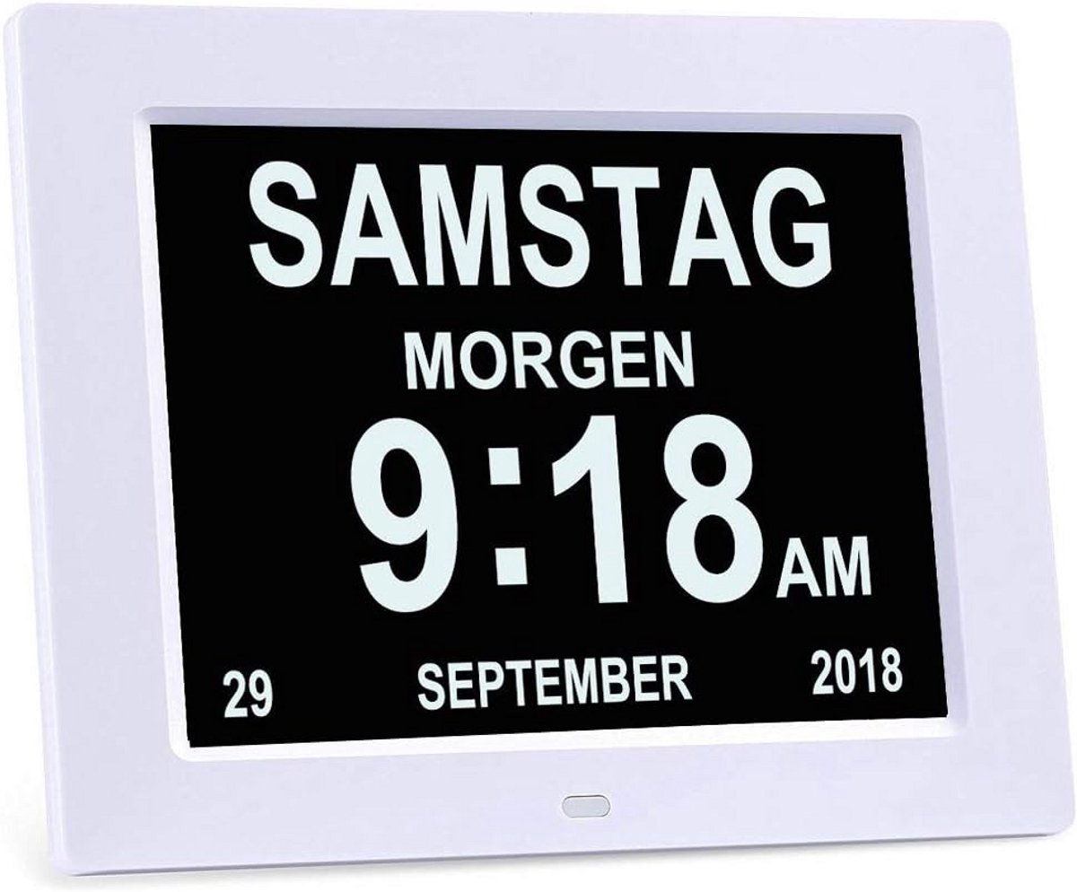 Grote Digitale Kalenderklok met Dag- en Datumweergave voor Oudere Mensen en Slechtzienden