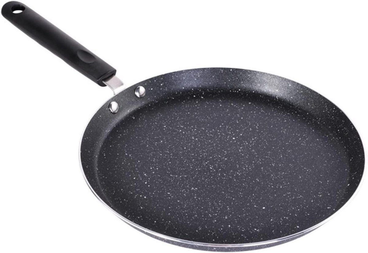 Koekenpan - Pannenkoekenpan Crêpepan - Lekker Koken - Antiaanbaklaag - 26 cm - Zwart