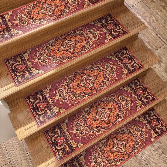 Set van 15 bedrukte traptreden — 76 x 20 cm — Verwijderbaar & wasbaar — Antislip — Zelfklevende achterzijde — Geschikt voor binnengebruik — Ideaal voor trappen, keukens, slaapkamers, kinderkamers, kamers voor ouderen, ruimtes voor huisdieren en meer.