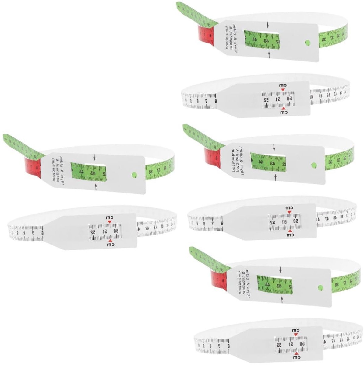 Meetlint Set - Hoofdomtrek Band - Lichaam Meten - Flexibel Plastic - 8 Stuks 56cm - Assorti