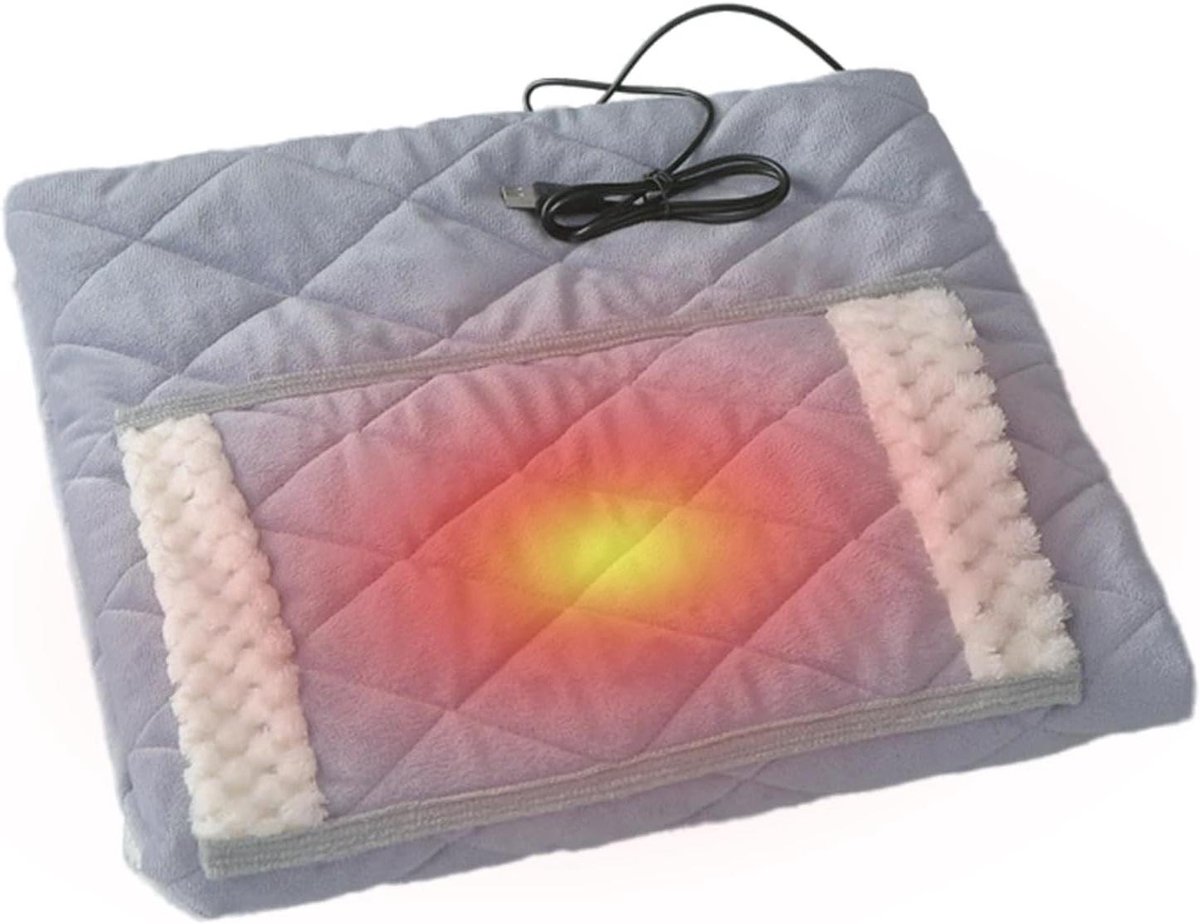 Elektrische deken - Verwarmde plaid - Warmte en comfort - Met handzak - 60 x 80 cm - Grijs