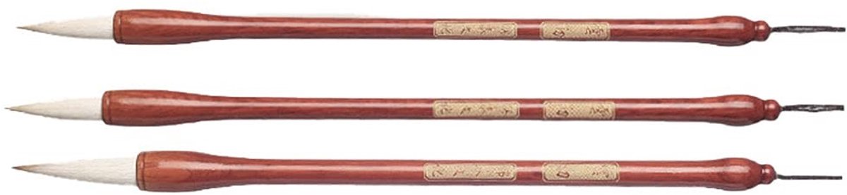 aladdien - Gift Set Chinese Kalligrafie - Sumi Tekening Borstel - Professionele kwaliteit - 3 Stuks - Perfect voor beginners - Inclusief grote, midd...