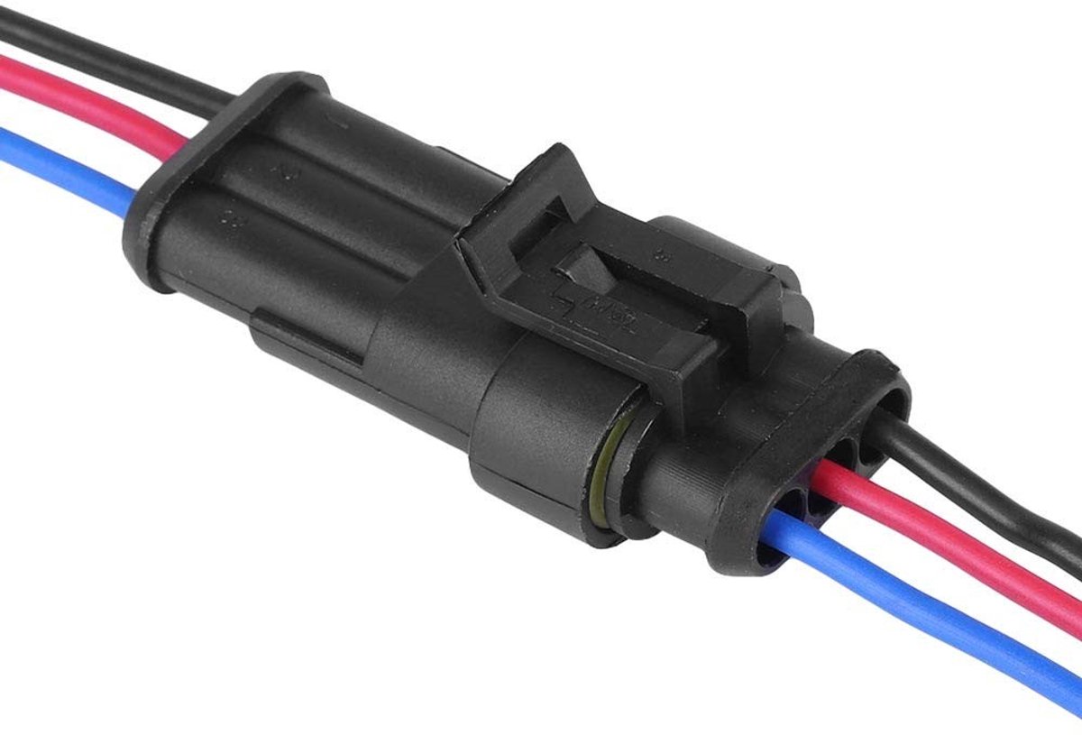 aladdien - Waterdichte Elektrische Draad Connector - 3 Pin Stekker - Hoogwaardige Beveiliging - Universeel Formaat - Geschikt voor Auto, Vrachtwagen...