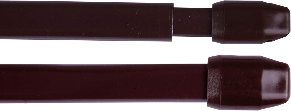 Uittrekbare Bistrogordijnroedes Set van 2 (60-90 cm) - Inclusief Zelfklevende Haken - Bruin