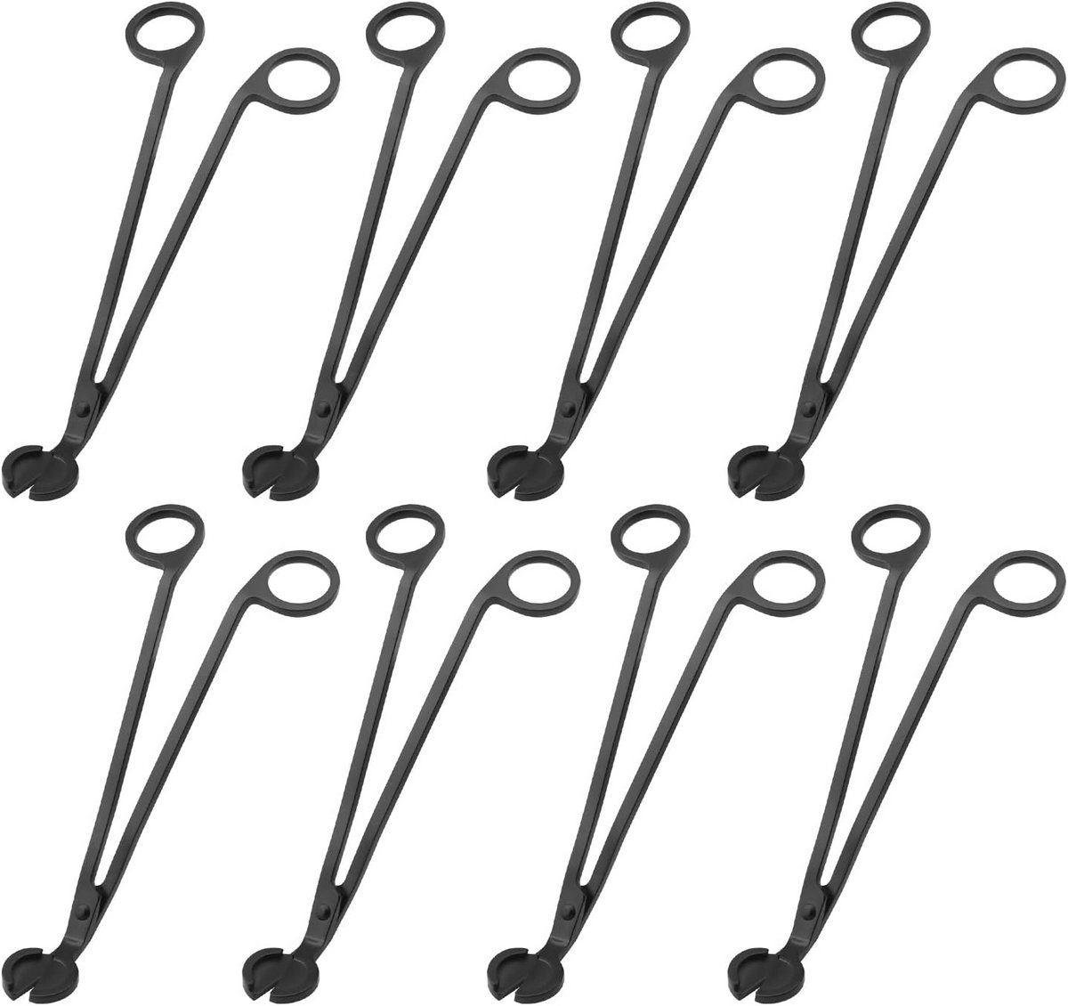 8 Stuks Zwarte Kaarslont Trimmer Set - Roestvrijstalen Lontknipper voor Schone Verbranding