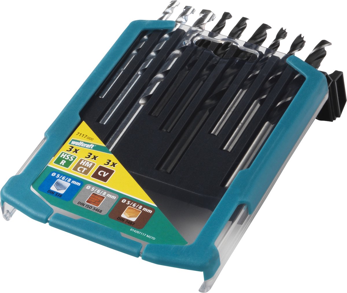 wolfcraft - Boorset voor Metaal, Hout & Steen - 9 delige Boor Set - 7117000