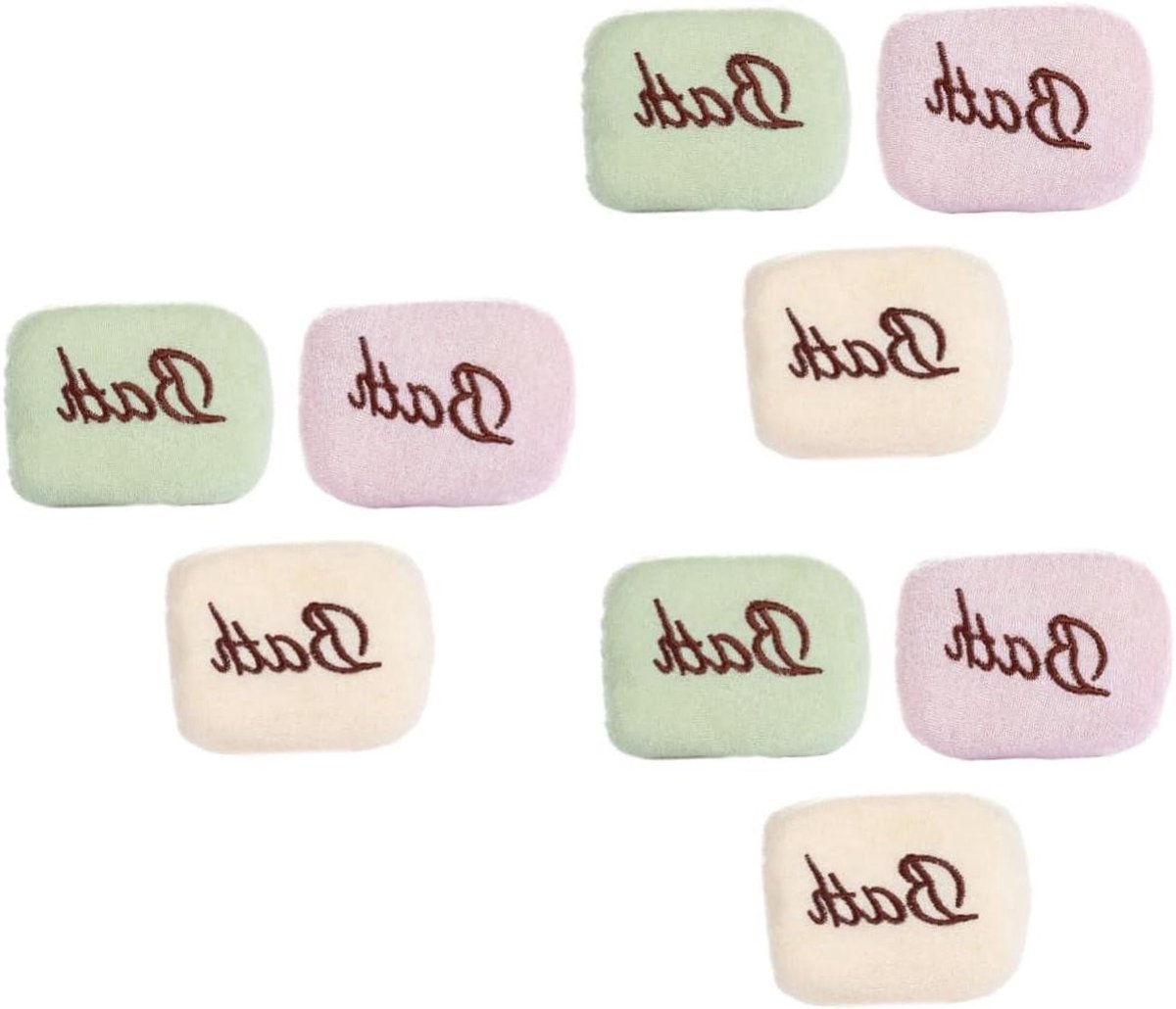 Badsponzen Set - Was spons baby - Baby hygiëne - Zacht en absorberend - 9 stuks - Paars groen beige
