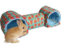 Konijnenhuis Speelgoed - Hamster Kasteel Klein Dierenonderkomen - Knaagdieren Spelen Voeren - Zachte Polyester Constructie