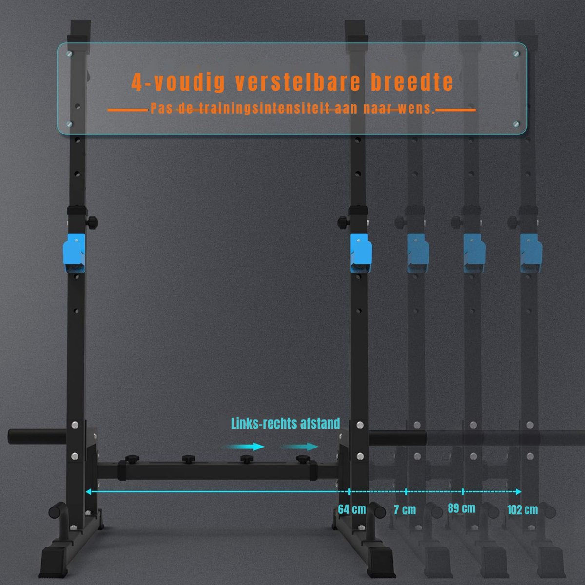 RONN® Squat Rack - Squat Wedge - Power Rack - Zwart - 107cm x 102cm x 145cm thumbnail 5