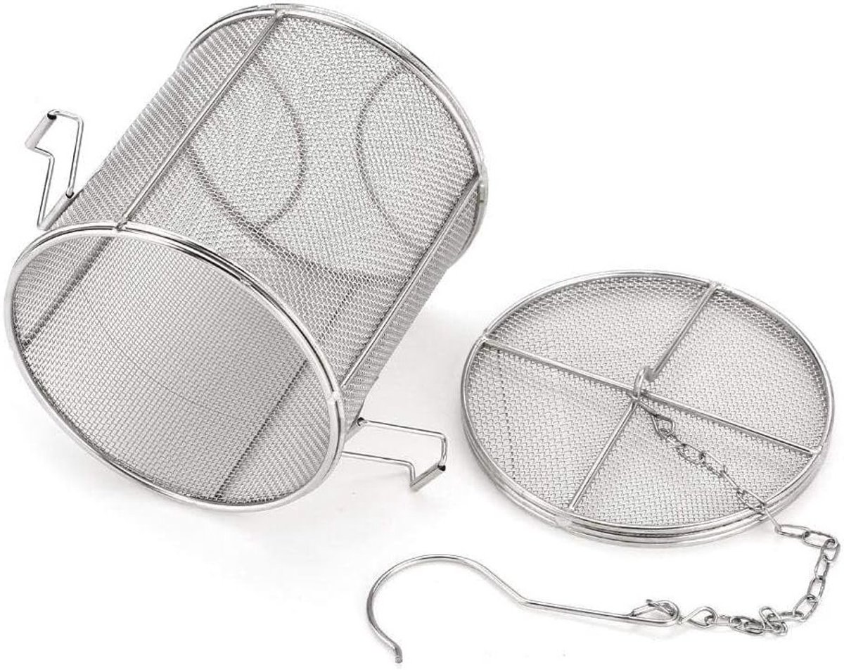 RVS Kruidenzeef Theebal Zeef Soep Kruidenscheiding Mandje Filter voor Kruidenscheiding - 12 x 13 cm Zilver