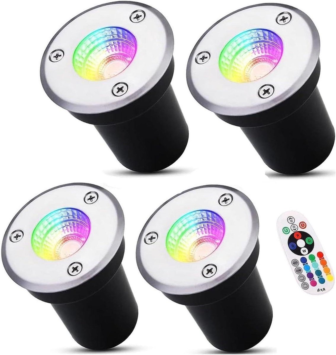 Led Grondlampen - Inbouwspots Tuin - Landschap Verlichten - IP65 Waterdicht - 4 stuks - RG