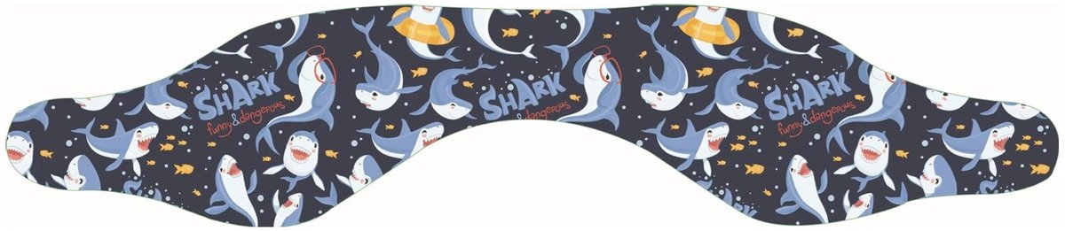 Aventrix Zwem Hoofdband Kind – Oorbeschermer Zwemmen – Neopreen – Voorkomt Water in Oren – Comfortabel & Verstelbaar – 3 t/m 10 Jaar (49-56 cm) - Blauw Shark