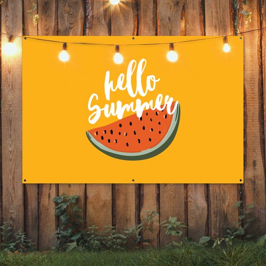 Décoration murale Summer - Pastèque - Oranje - 180x120 cm - Poster jardin - Toile jardin - Poster extérieur