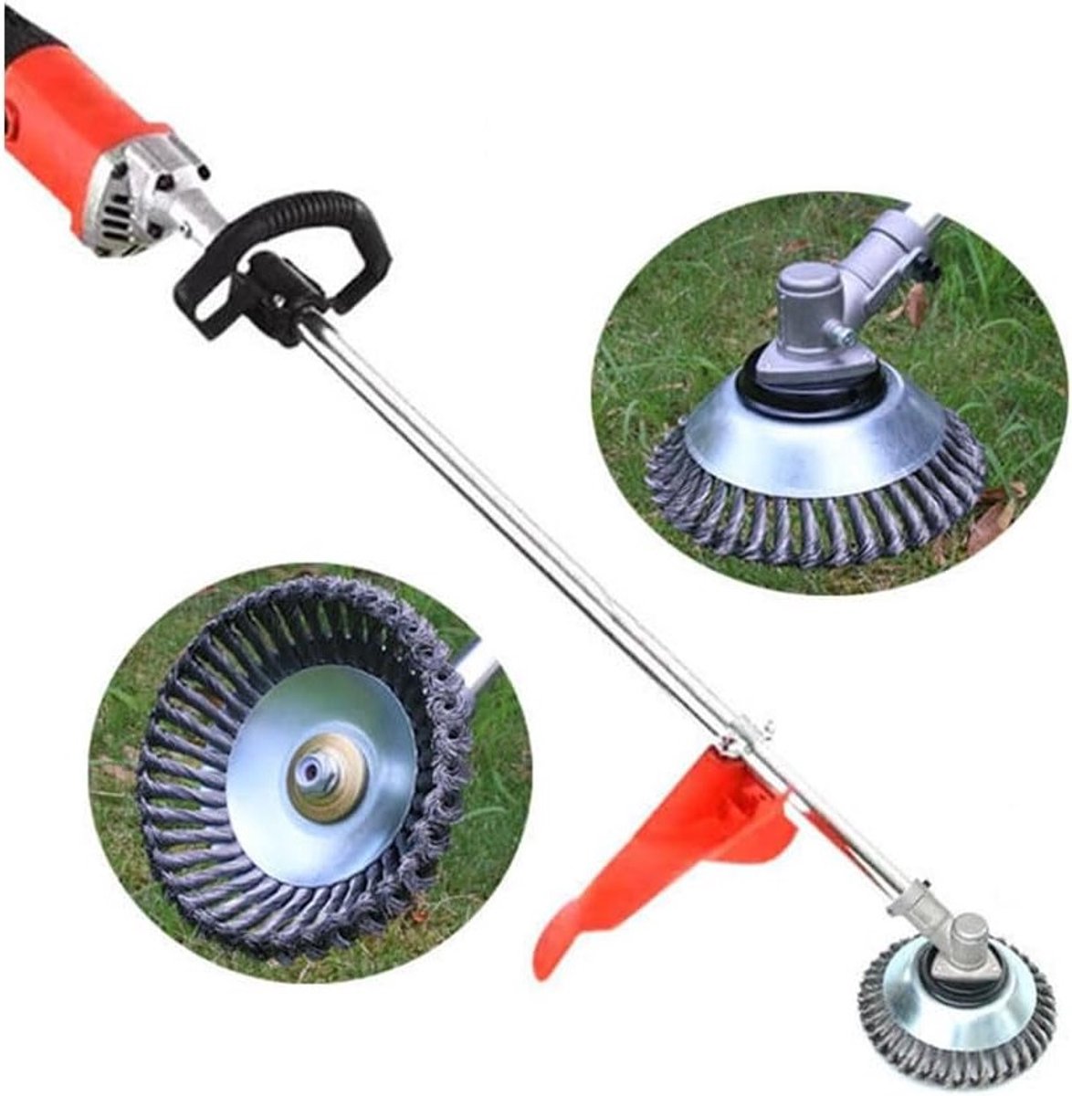 Stalen Draad Onkruidkop voor Grasmaaier, Strimmer Borstelkop en Weeding Tray - 4 Accessoires voor Overwoekerde Tuinen en Grasgebied
