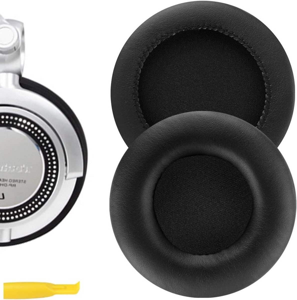 Vervangende oorkussens van kunstleer voor TECHNICS RP-DH1200, RP-DH1210 en RP-DH1250-S DJ Hoofdtelefoons, ideaal voor comfort en geluidsisolatie (Zwart)