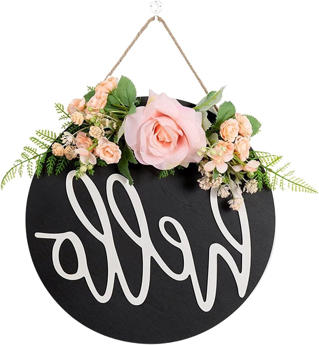 Wieg Welkomsbord voor Deurdecoratie, Houten Krans voor Boerderij, Zomer Decoratie voor Buiten, Perfect als Cadeau voor Tuin en Veranda