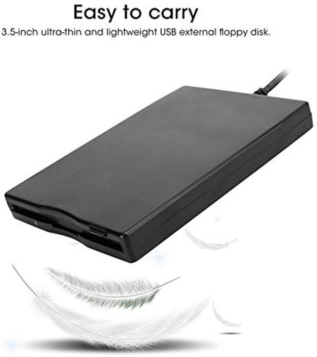 3.5" USB Externe Floppy Disk Drive, Externe Verwijderbare Draagbare Floppy Drive 3.5" Kaartlezer, voor Laptop Desktop Computer, voor Win 10 7 8 ME