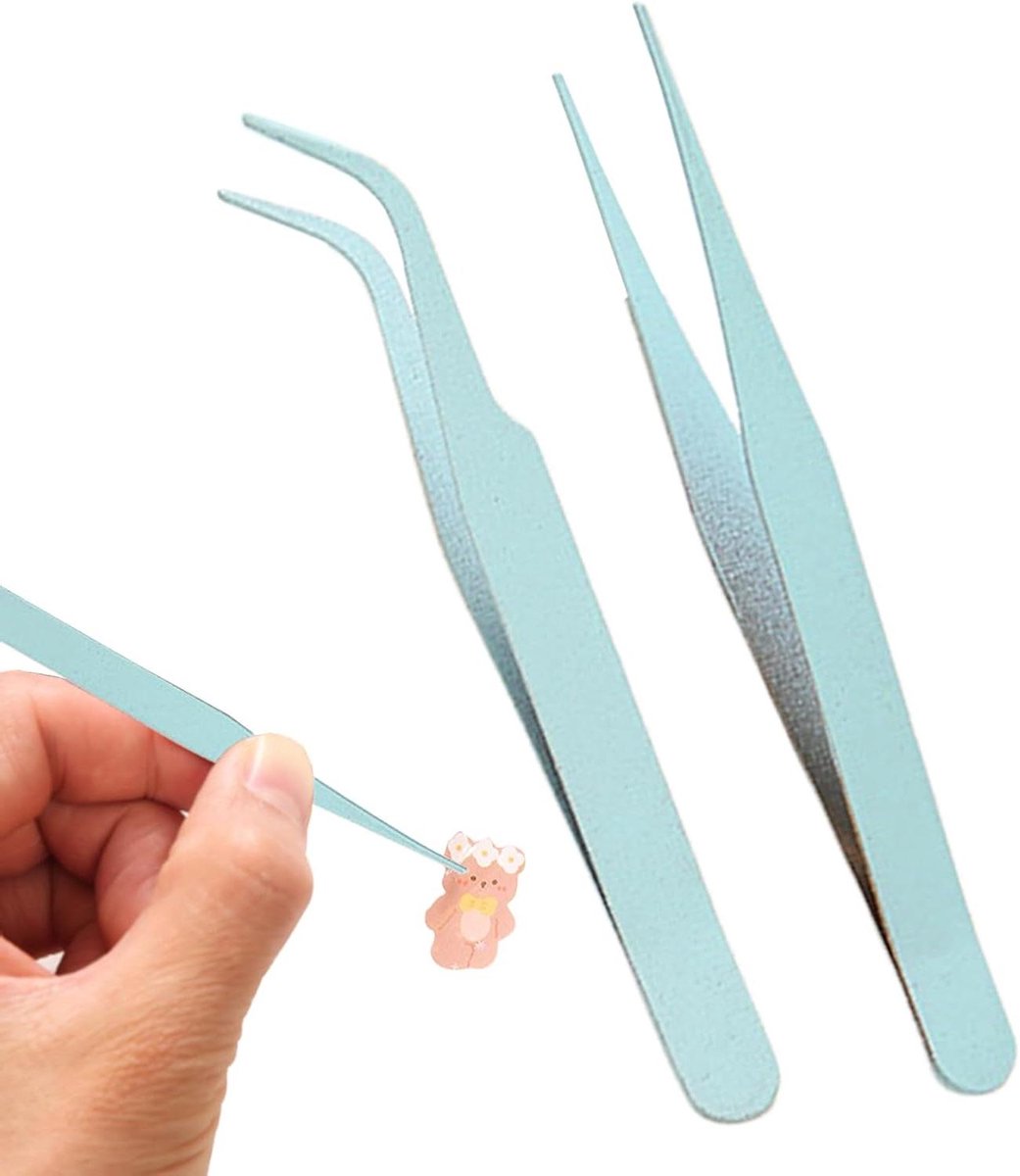 Pincetten Set - Scrapbook Tangen - Hobby Projecten - Precisie Elleboog Koppeling - 10 cm - Groen