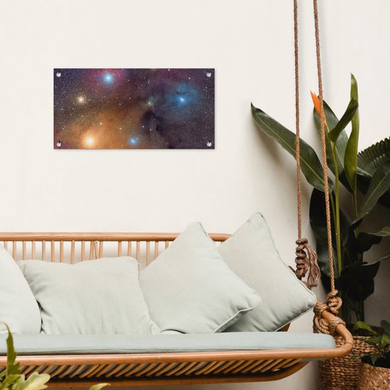 Affiche de jardin Univers - Etoiles - Couleurs - Garçons - Filles - Enfants - 60x30 cm - Toile jardin - Affiche extérieure